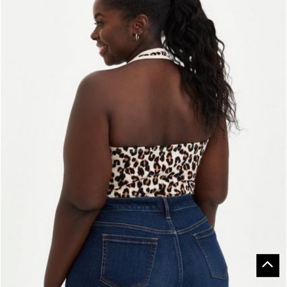 π€ Torrid Foxy V-Neck Halter Leopard Print Top π€ - Picture 5 of 7